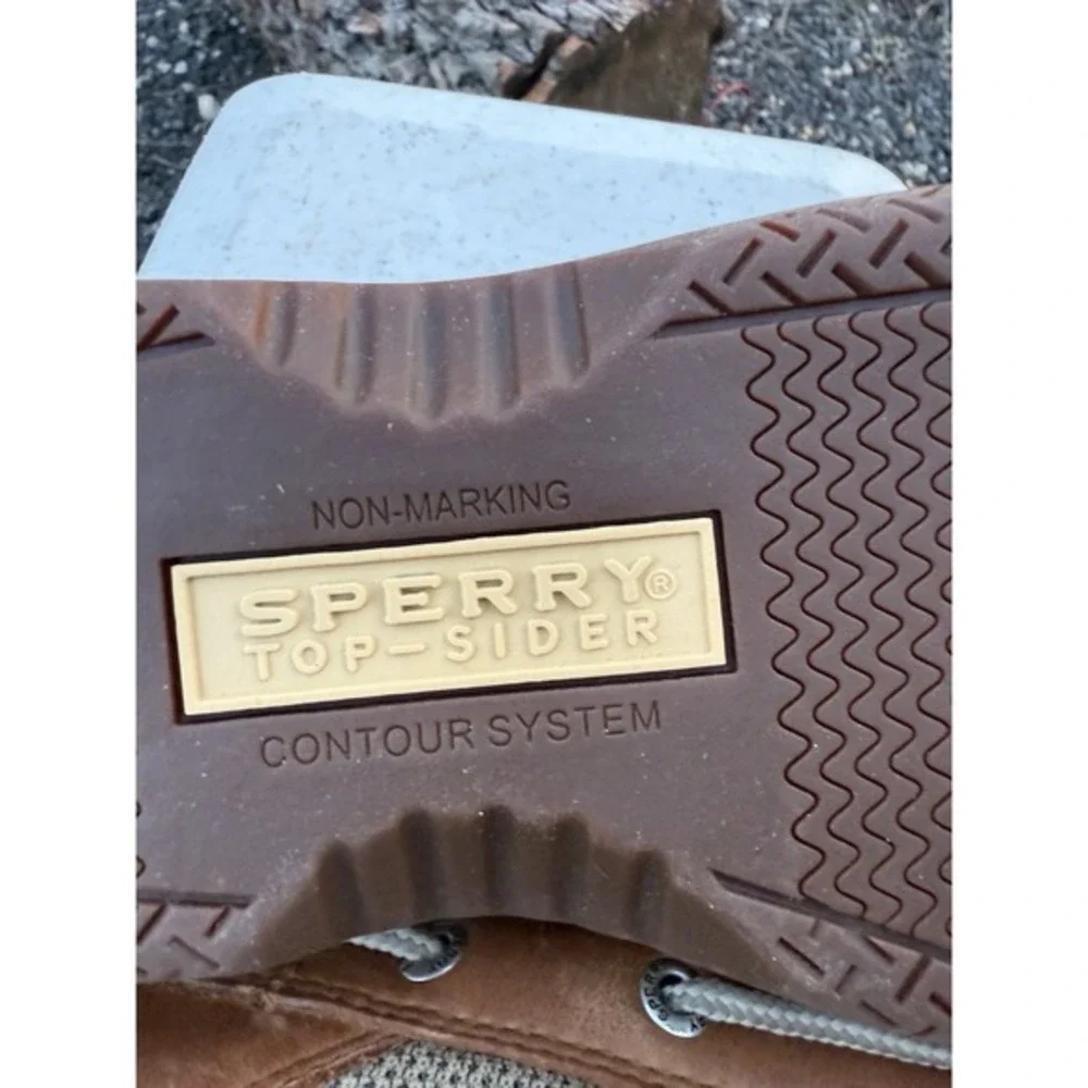 Mens Sperry Top Sider Loafer Boat Shoes‎ Sz 10 Tan Leather